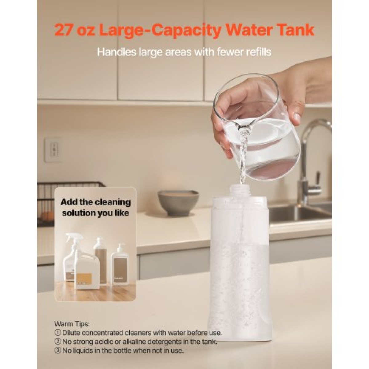 Spray Mop VEVOR, με 3 πλενόμενα μαξιλαράκια για στεγνό και υγρό καθαρισμό δαπέδου και ένα δοχείο νερού 800 ml με δυνατότητα επαναπλήρωσης, υγρή σφουγγαρίστρα σκόνης μικροϊνών & στεγνή σφουγγαρίστρα με στριφτό βαμβάκι, επαγγελματική οικιακή χρήση για π