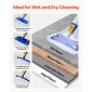 Spray Mop VEVOR, με 3 πλενόμενα μαξιλαράκια για στεγνό και υγρό καθαρισμό δαπέδου και ένα δοχείο νερού 800 ml με δυνατότητα επαναπλήρωσης, υγρή σφουγγαρίστρα σκόνης μικροϊνών & στεγνή σφουγγαρίστρα με στριφτό βαμβάκι, επαγγελματική οικιακή χρήση για π