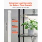 Ράφι φυτών VEVOR DIY με φώτα ανάπτυξης, 180 εκ. ψηλό σταντ φυτών εσωτερικού χώρου με ρόδες, φώτα ανάπτυξης πλήρους φάσματος 192W 5000K, ράφι προβολής μεταλλικών φυτών βαρέως τύπου, θήκη για γλάστρα για σπόρους