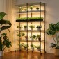 Ράφι φυτών VEVOR με Grow Light, Βάση φυτών διπλής σειράς 6 επιπέδων, ράφι επίδειξης φυτών εσωτερικού χώρου ύψους 180 cm με ρόδες και χρονοδιακόπτη, φώτα πλήρους φάσματος 200 W, μεταλλική βάση λουλουδιών για εκκίνηση σπόρων
