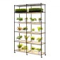 Ράφι φυτών VEVOR με Grow Light, Βάση φυτών διπλής σειράς 6 επιπέδων, ράφι επίδειξης φυτών εσωτερικού χώρου ύψους 180 cm με ρόδες και χρονοδιακόπτη, φώτα πλήρους φάσματος 200 W, μεταλλική βάση λουλουδιών για εκκίνηση σπόρων