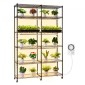 Ράφι φυτών VEVOR με Grow Light, Βάση φυτών διπλής σειράς 6 επιπέδων, ράφι επίδειξης φυτών εσωτερικού χώρου ύψους 180 cm με ρόδες και χρονοδιακόπτη, φώτα πλήρους φάσματος 200 W, μεταλλική βάση λουλουδιών για εκκίνηση σπόρων