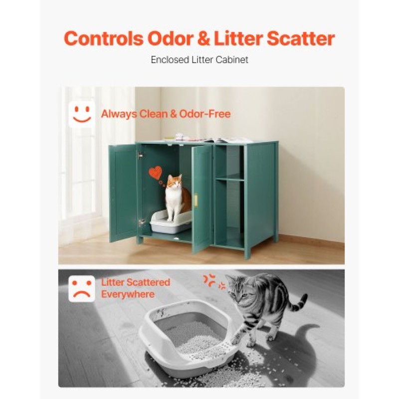 Περίβλημα ρομπότ VEVOR Cat Litter, 105 cm Αυτοκαθαριζόμενο ντουλάπι κουτιού απορριμμάτων, με συρτάρι & αποσπώμενο διαχωριστικό, αυτόματο περίβλημα απορριμμάτων με ενσωματωμένη πρίζα, ταιριάζει στις περισσότερες έξυπνες θήκες απορριμμάτων