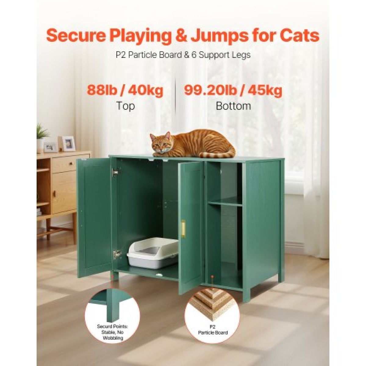 Περίβλημα ρομπότ VEVOR Cat Litter, 105 cm Αυτοκαθαριζόμενο ντουλάπι κουτιού απορριμμάτων, με συρτάρι & αποσπώμενο διαχωριστικό, αυτόματο περίβλημα απορριμμάτων με ενσωματωμένη πρίζα, ταιριάζει στις περισσότερες έξυπνες θήκες απορριμμάτων