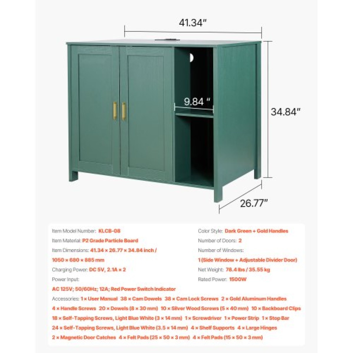 Περίβλημα ρομπότ VEVOR Cat Litter, 105 cm Αυτοκαθαριζόμενο ντουλάπι κουτιού απορριμμάτων, με συρτάρι & αποσπώμενο διαχωριστικό, αυτόματο περίβλημα απορριμμάτων με ενσωματωμένη πρίζα, ταιριάζει στις περισσότερες έξυπνες θήκες απορριμμάτων