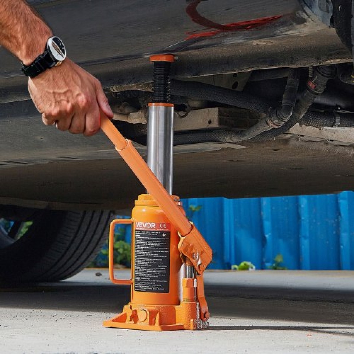 VEVOR Hydraulic Bottle Jack, 12 Ton (26455,5 lbs) Χωρητικότητα, Εύρος ανύψωσης 205-400 mm, βαρέως τύπου συγκολλημένος γρύλος μπουκαλιών για αυτοκίνητο, SUV, Pickup, Auto Repair, House Lift and Agricultural Equipment, Πορτοκαλί