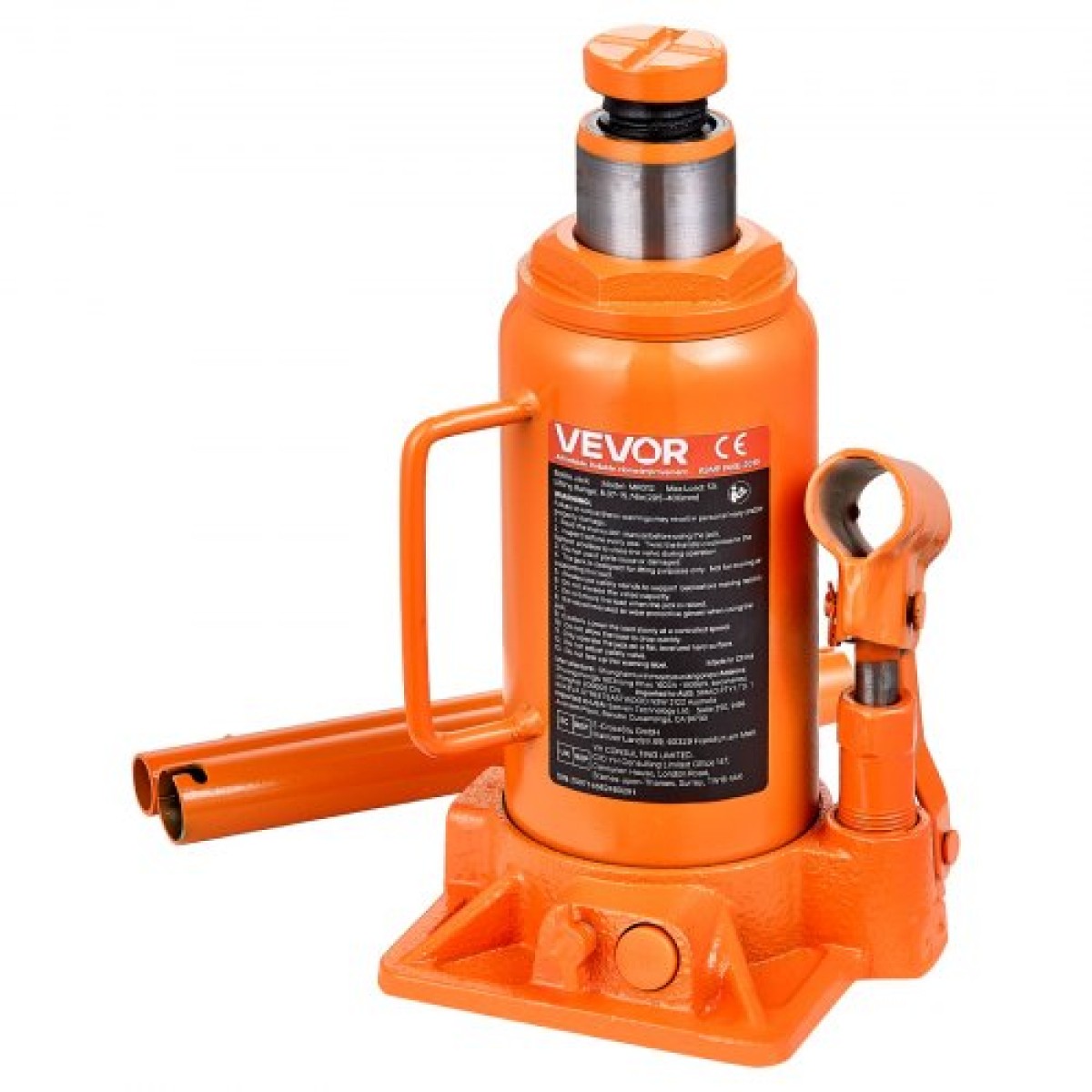 VEVOR Hydraulic Bottle Jack, 12 Ton (26455,5 lbs) Χωρητικότητα, Εύρος ανύψωσης 205-400 mm, βαρέως τύπου συγκολλημένος γρύλος μπουκαλιών για αυτοκίνητο, SUV, Pickup, Auto Repair, House Lift and Agricultural Equipment, Πορτοκαλί