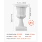 VEVOR Plastic Urn Planters, 40 x 67 cm, 2 Pack Λευκές Κλασικές Γλάστρες Ζαρντινιέρες Μπροστινής Βεράντας, Βάζο εσωτερικού & εξωτερικού χώρου για γάμο, πάρτι, εκδήλωση, σπίτι, σκηνή, κήπο, μπαλκόνι, διακόσμηση βεράντας