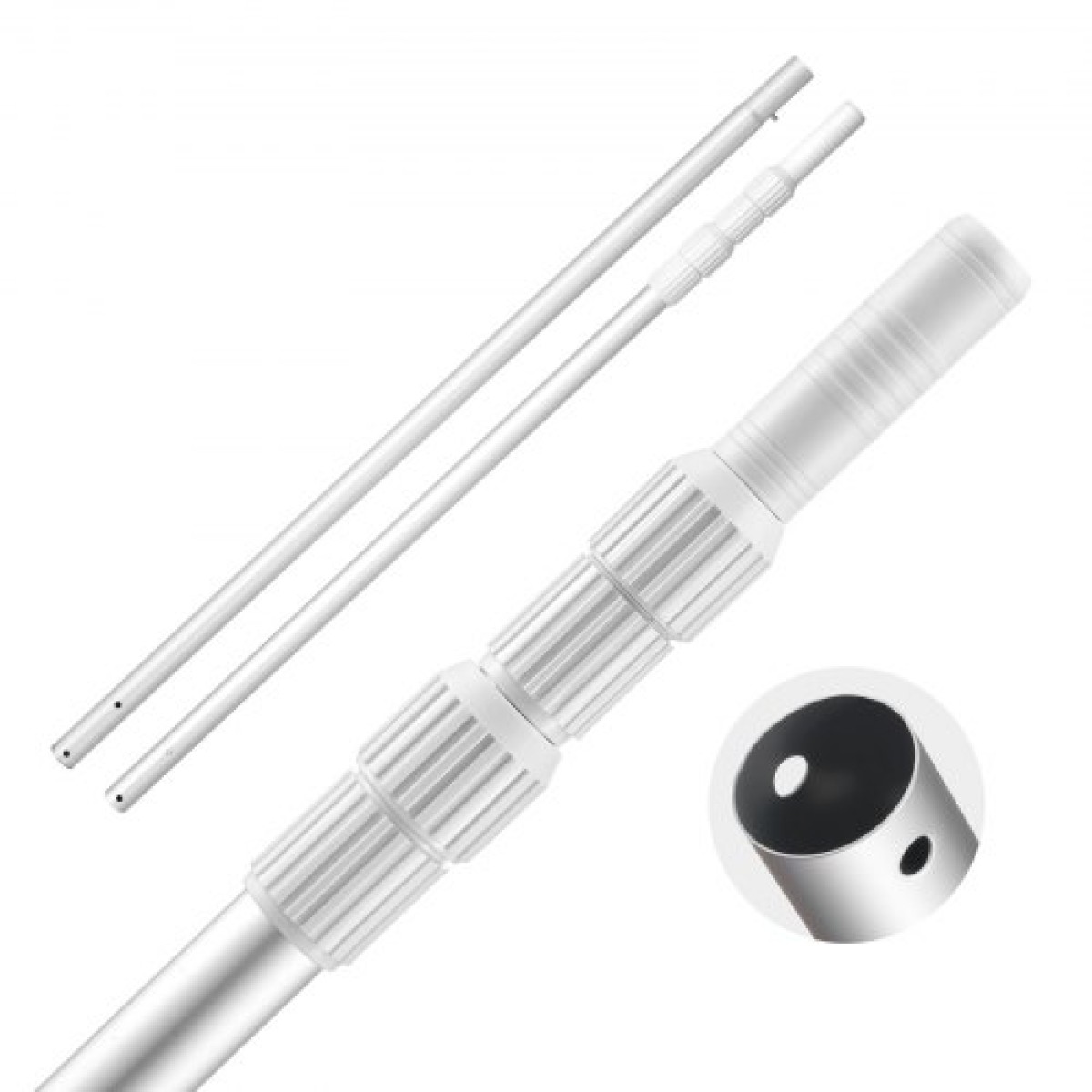 VEVOR Pool Pole, 1 έως 3,65 mm Telescoping Swimming Pool Cleaning Pole, Professional ρυθμιζόμενο τηλεσκοπικό κοντάρι με πόλο επέκτασης, ραβδί καθαρισμού βαρέως τύπου για δίχτυ, τσουγκράνα, βούρτσα, κεφαλή ηλεκτρικής σκούπας