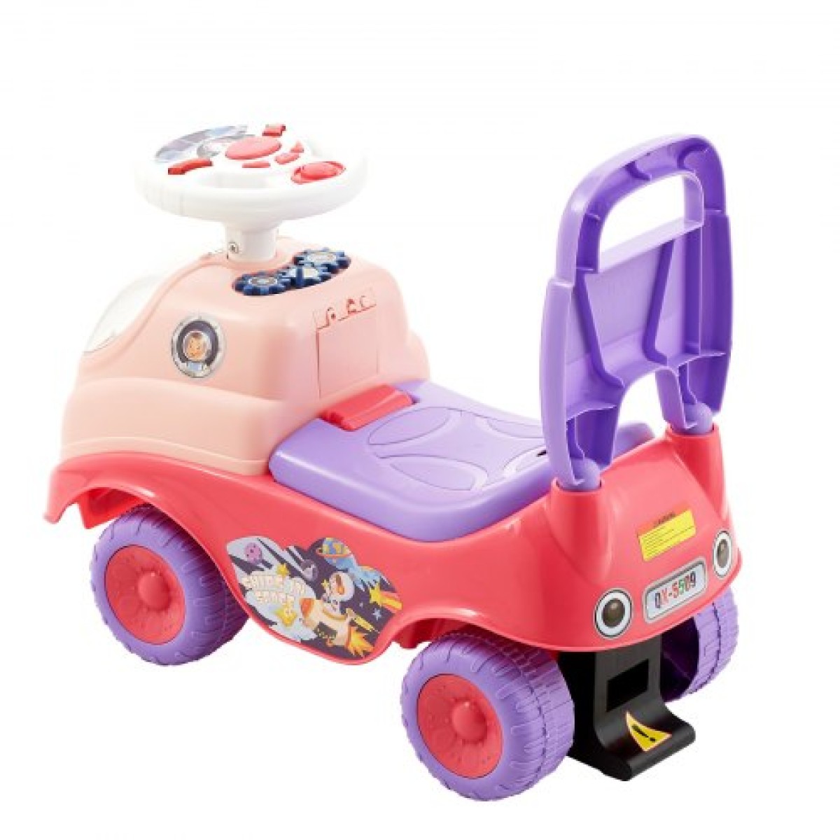 VEVOR Ride On Toddler Push Car, Push Car για νήπια 19 έως 36 μηνών, Kids Ride On Toy with Horn & Music, Χωρητικότητα φόρτωσης 22 kg, Αποθηκευτικός χώρος κάτω από το κάθισμα, Πεζοπορία από τα πόδια μέχρι το πάτωμα για νήπια αγόρια κορίτσια, ροζ