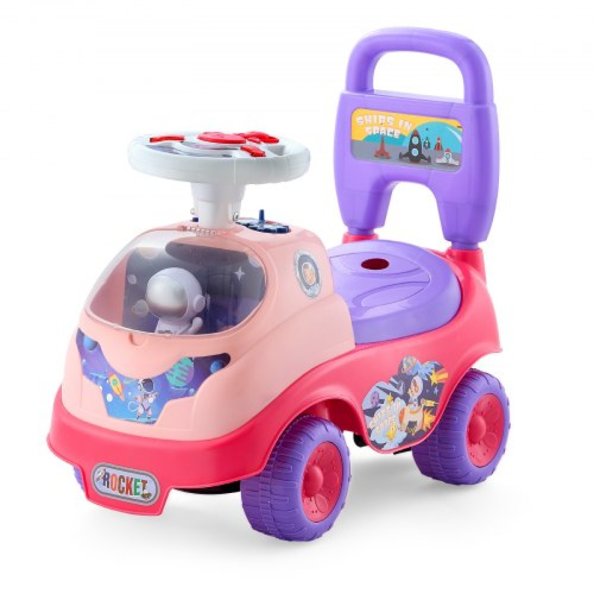 VEVOR Ride On Toddler Push Car, Push Car για νήπια 19 έως 36 μηνών, Kids Ride On Toy with Horn & Music, Χωρητικότητα φόρτωσης 22 kg, Αποθηκευτικός χώρος κάτω από το κάθισμα, Πεζοπορία από τα πόδια μέχρι το πάτωμα για νήπια αγόρια κορίτσια, ροζ