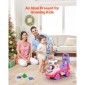 VEVOR Ride On Toddler Push Car, Push Car για νήπια 19 έως 36 μηνών, Kids Ride On Toy with Horn & Music, Χωρητικότητα φόρτωσης 22 kg, Αποθηκευτικός χώρος κάτω από το κάθισμα, Πεζοπορία από τα πόδια μέχρι το πάτωμα για νήπια αγόρια κορίτσια, ροζ