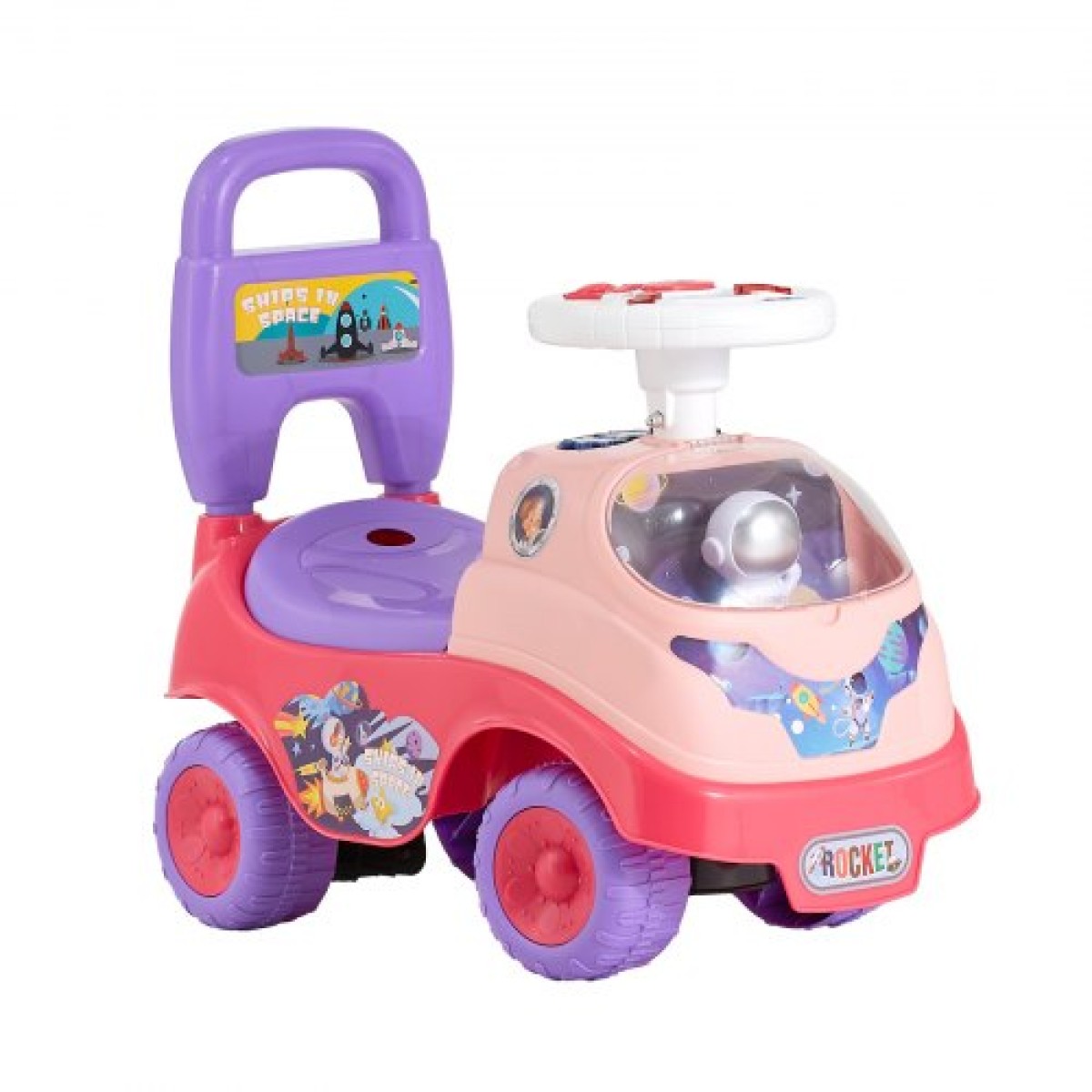 VEVOR Ride On Toddler Push Car, Push Car για νήπια 19 έως 36 μηνών, Kids Ride On Toy with Horn & Music, Χωρητικότητα φόρτωσης 22 kg, Αποθηκευτικός χώρος κάτω από το κάθισμα, Πεζοπορία από τα πόδια μέχρι το πάτωμα για νήπια αγόρια κορίτσια, ροζ