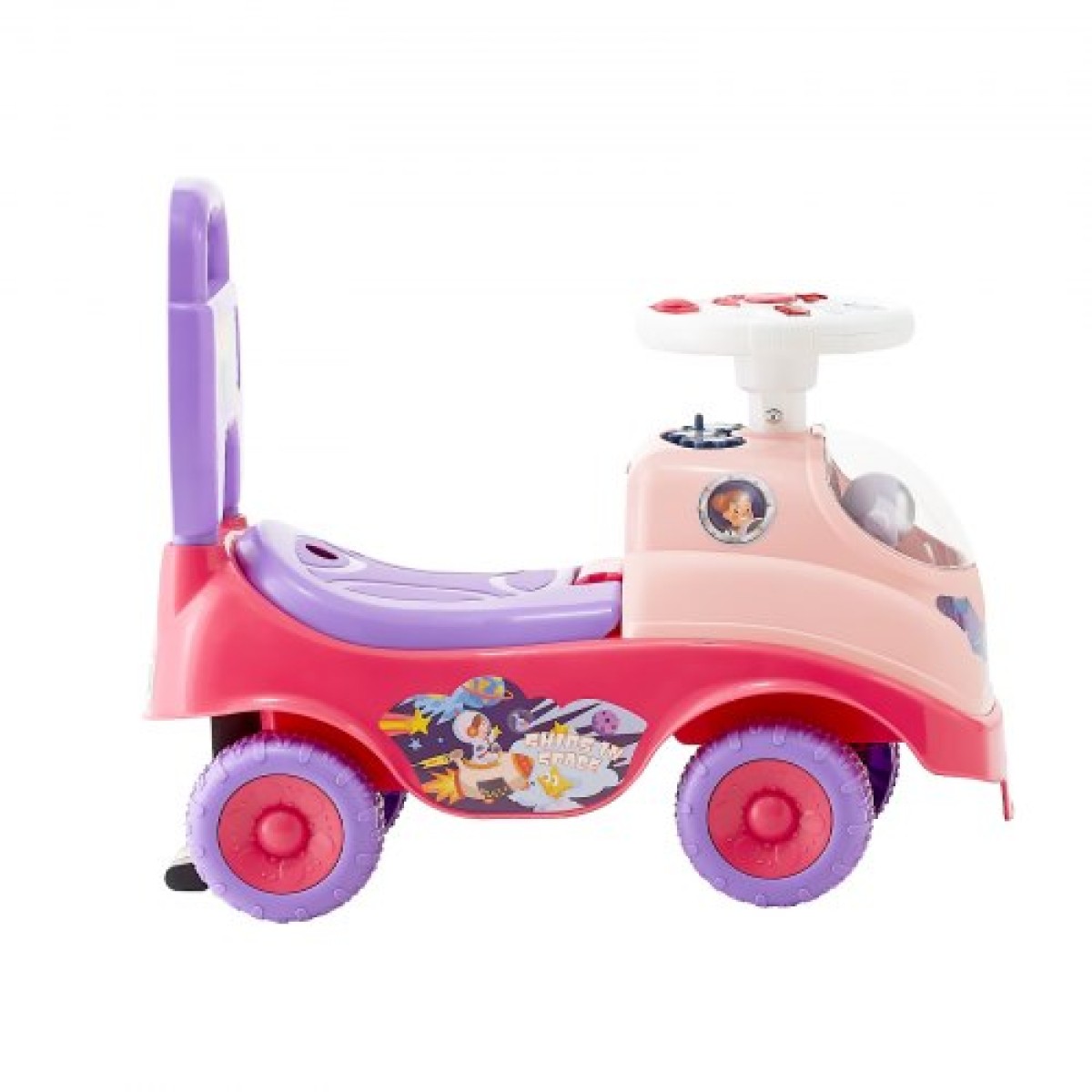 VEVOR Ride On Toddler Push Car, Push Car για νήπια 19 έως 36 μηνών, Kids Ride On Toy with Horn & Music, Χωρητικότητα φόρτωσης 22 kg, Αποθηκευτικός χώρος κάτω από το κάθισμα, Πεζοπορία από τα πόδια μέχρι το πάτωμα για νήπια αγόρια κορίτσια, ροζ