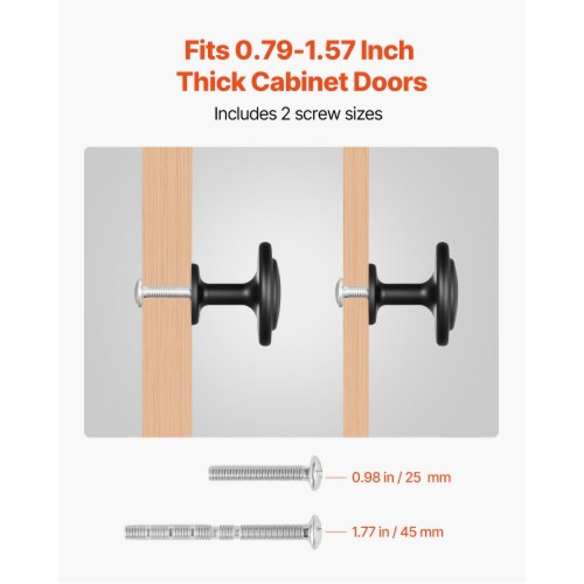 Πόμολα ντουλαπιών VEVOR, 30 Pack, 31 mm συρτάρια από μαύρο κράμα ψευδαργύρου, συρτάρια και λαβές πορτών από κράμα ψευδαργύρου, λαβές κομοδίνας μασίφ πόμολα κουζίνας με μανιτάρια, εξοπλισμός ντουλαπιών με βίδες για ντουλάπια και συρτάρια μπάνιου