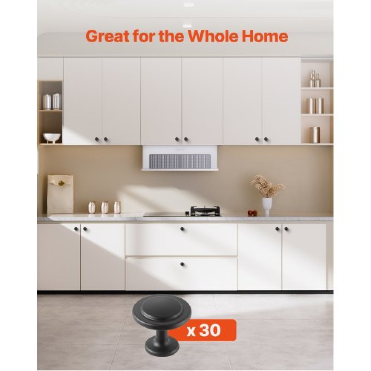 Πόμολα ντουλαπιών VEVOR, 30 Pack, 31 mm συρτάρια από μαύρο κράμα ψευδαργύρου, συρτάρια και λαβές πορτών από κράμα ψευδαργύρου, λαβές κομοδίνας μασίφ πόμολα κουζίνας με μανιτάρια, εξοπλισμός ντουλαπιών με βίδες για ντουλάπια και συρτάρια μπάνιου