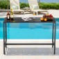 VEVOR Τραπέζι Bar εξωτερικού χώρου, 140 x 37,5 cm Τραπέζι Bar Patio, Αδιάβροχο επάνω & στιβαρό μεταλλικό πλαίσιο, τραπέζια τραπεζαρίας ορθογώνιου πάγκου, έπιπλα εξωτερικού χώρου για μπαλκόνι, αυλή, υδρομασάζ, δίπλα στην πισίνα, εσωτερικό