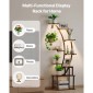 Βάση φυτών VEVOR Indoor with Grow Lights, Φωτιζόμενη ράφι φυτών 9 επιπέδων ύψους 160 cm, μεταλλική γωνιακή βάση για φυτά, 3 χρονοδιακόπτη & 10 φωτεινότητα, καμπύλη σχάρα προβολής λουλουδιών για διακόσμηση μπαλκονιού σαλονιού