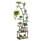 Βάση φυτών VEVOR Indoor with Grow Lights, Φωτιζόμενη ράφι φυτών 9 επιπέδων ύψους 160 cm, μεταλλική γωνιακή βάση για φυτά, 3 χρονοδιακόπτη & 10 φωτεινότητα, καμπύλη σχάρα προβολής λουλουδιών για διακόσμηση μπαλκονιού σαλονιού