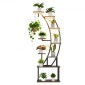 Βάση φυτών VEVOR Indoor with Grow Lights, Φωτιζόμενη ράφι φυτών 9 επιπέδων ύψους 160 cm, μεταλλική γωνιακή βάση για φυτά, 3 χρονοδιακόπτη & 10 φωτεινότητα, καμπύλη σχάρα προβολής λουλουδιών για διακόσμηση μπαλκονιού σαλονιού