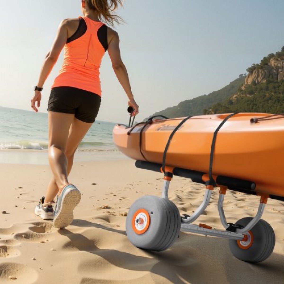 Καρότσι VEVOR Kayak, χωρητικότητα 158,8 κιλών, Καρότσι Kayak με φουσκωτά ελαστικά PU 30,5 cm & 2 ιμάντες, συναρμολογείται & αποσυναρμολογείται μέσα σε δευτερόλεπτα, καροτσάκι Paddle Board για μεταφορά καγιάκ και κανό
