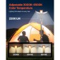 VEVOR LED Φως εργασίας με βάση, 6Ah, Επαναφορτιζόμενο ασύρματο φως κάμπινγκ, με 3 κεφαλές λαμπτήρων, αποσπώμενο τρίποδο βάσης, 2200 Lumens 3000K-6500K με δυνατότητα ρύθμισης, φορητό φωτιστικό κατασκευής για εργοτάξιο