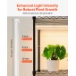 Θερμοκήπιο εσωτερικού χώρου VEVOR με Grow Light, Βάση φυτών 4 επιπέδων ύψους 150 cm με διαφανές κάλυμμα, χρονοδιακόπτη & υγρόμετρο, φώτα ανάπτυξης πλήρους φάσματος 180W, θήκη ραφιών για φυτά εσωτερικού χώρου με μεταλλικό φωτισμό