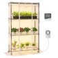 Θερμοκήπιο εσωτερικού χώρου VEVOR με Grow Light, Βάση φυτών 4 επιπέδων ύψους 150 cm με διαφανές κάλυμμα, χρονοδιακόπτη & υγρόμετρο, φώτα ανάπτυξης πλήρους φάσματος 180W, θήκη ραφιών για φυτά εσωτερικού χώρου με μεταλλικό φωτισμό