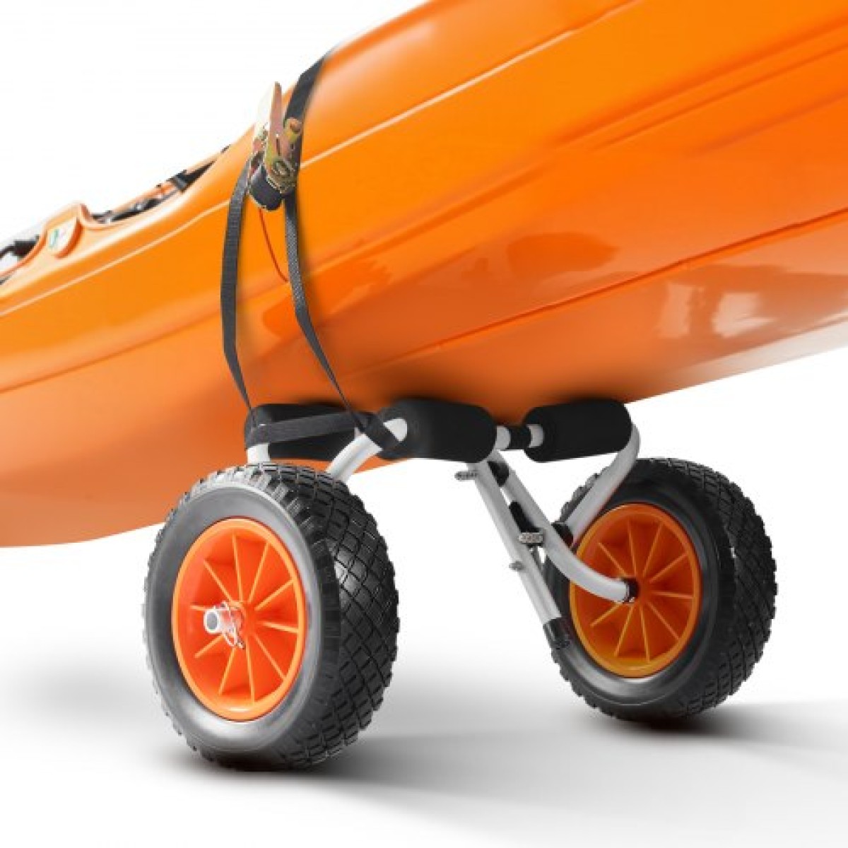 Καρότσι VEVOR Kayak, χωρητικότητα 90 κιλών, Αναδιπλούμενο καρότσι καγιάκ με ελαστικά 25,4 cm από μασίφ καουτσούκ & 1 ιμάντα καστάνιας, καρότσι Paddle Board για μεταφορά καγιάκ, κανό, κουπιά, πατάκια πλωτήρα, Jon Boats