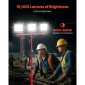 Φως εργασίας LED VEVOR με βάση, 15000 Lumens, φορητό φως κάμπινγκ τριών κεφαλών με ατομικό διακόπτη, βάση τριπόδου, καλώδιο τροφοδοσίας 3,3 m, για κατασκευή εσωτερικού χώρου εργασίας, αδιάβροχο IP65