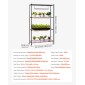 Ράφι φυτών VEVOR με Grow Light, Βάση φυτών εσωτερικού χώρου 4 επιπέδων, ράφι προβολής φυτών ύψους 150 cm με ρόδες, 90W 3χρωμα φώτα πλήρους φάσματος ανάπτυξης, μεταλλική θήκη για γλάστρα βαρέως τύπου για εκκίνηση σπόρων