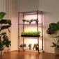 Ράφι φυτών VEVOR με Grow Light, Βάση φυτών εσωτερικού χώρου 4 επιπέδων, ράφι προβολής φυτών ύψους 150 cm με ρόδες, 90W 3χρωμα φώτα πλήρους φάσματος ανάπτυξης, μεταλλική θήκη για γλάστρα βαρέως τύπου για εκκίνηση σπόρων