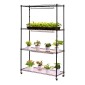Ράφι φυτών VEVOR με Grow Light, Βάση φυτών εσωτερικού χώρου 4 επιπέδων, ράφι προβολής φυτών ύψους 150 cm με ρόδες, 90W 3χρωμα φώτα πλήρους φάσματος ανάπτυξης, μεταλλική θήκη για γλάστρα βαρέως τύπου για εκκίνηση σπόρων