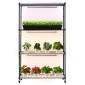 Ράφι φυτών VEVOR με Grow Light, Βάση φυτών εσωτερικού χώρου 4 επιπέδων, ράφι προβολής φυτών ύψους 150 cm με ρόδες, 90W 3χρωμα φώτα πλήρους φάσματος ανάπτυξης, μεταλλική θήκη για γλάστρα βαρέως τύπου για εκκίνηση σπόρων