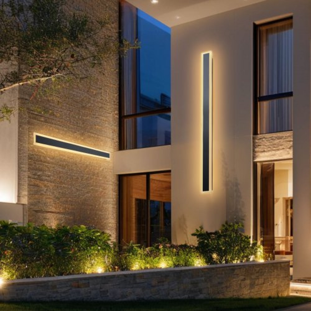 VEVOR Outdoor Wall Lights, 2 Pack, 1200 mm Long Strip Modern Exterior Wall Sconce Light Fixtures, 3000K Warm White, IP65 Waterproof Anti-Rust Outside Wall Mount Lighting, for House, Porch, Garage