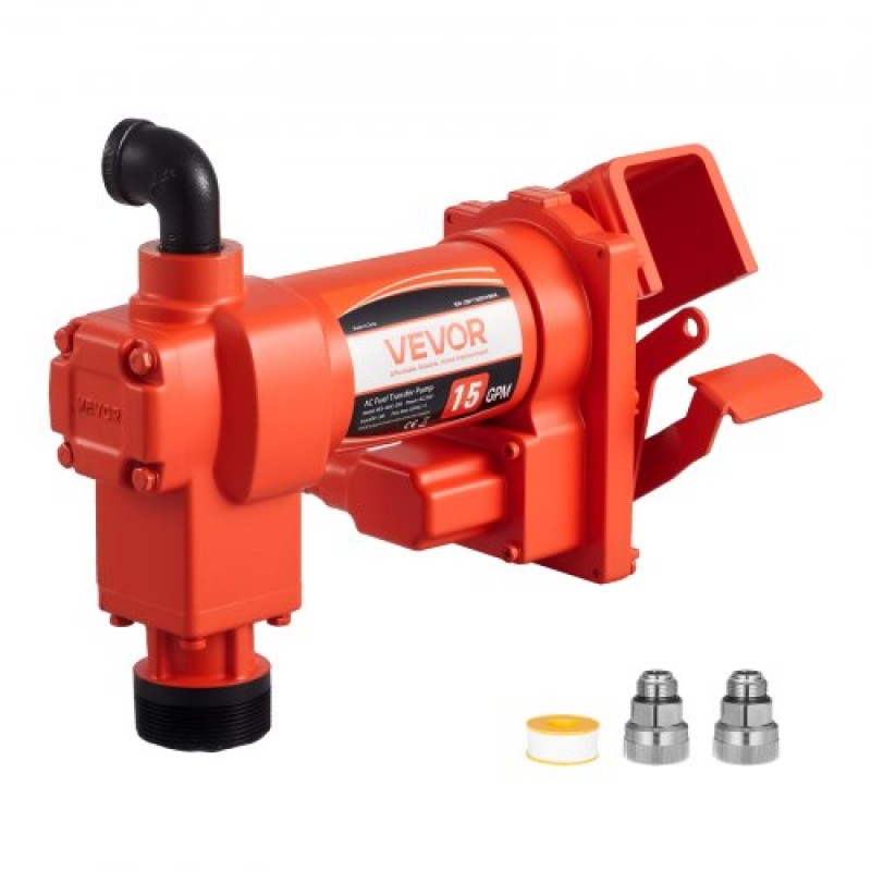 Αντλία μεταφοράς καυσίμου VEVOR 230V, 15 GPM 57 L/min, AC Electric Oil Transfer Pump, 8 ft/2,4 m Max Suction Lift, 37 ft/11,28 m Max Lift, Προστασία υπερθέρμανσης, για βενζίνη πετρελαίου πετρελαίου κηροζίνης Biodiesel Ethanol