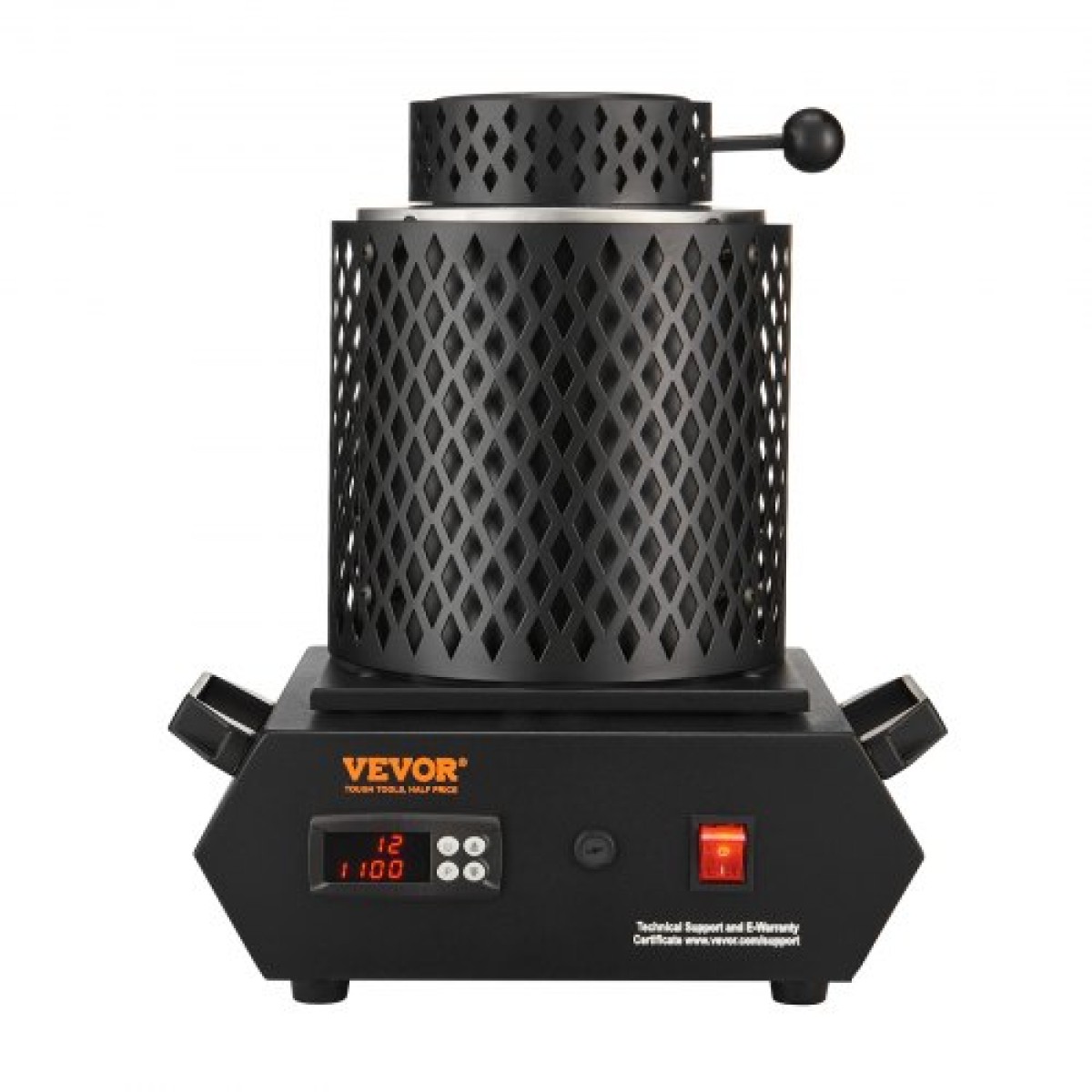 Φούρνος τήξης χρυσού VEVOR, 1350W, μέγιστη θερμοκρασία 1150°C, Ψηφιακός ηλεκτρικός φούρνος τήξης με 1 kg και 3 kg κεραμικά χωνευτήρια, λαβίδες χωνευτηρίου και γάντια, για χρυσό, ασήμι, αλουμίνιο, χαλκό