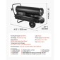 VEVOR 50kW Forced Air Kerosene Heater Diesel, Φορητός θερμαντήρας χώρου Torpedo με ρόδες & ρυθμιζόμενη θερμοκρασία, Τύπος φυσητήρων για εργοτάξιο/Γκαράζ/Αποθήκη/Κατασκευή εργαστηρίου /Εξωτερική θέρμανση,Μαύρο