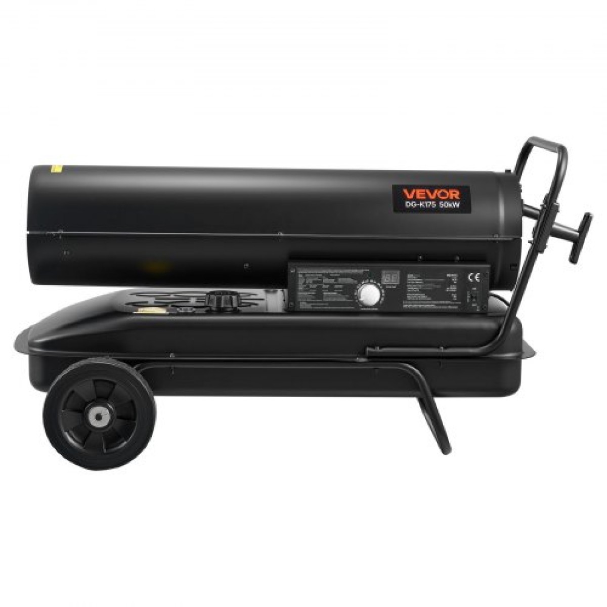 VEVOR 50kW Forced Air Kerosene Heater Diesel, Φορητός θερμαντήρας χώρου Torpedo με ρόδες & ρυθμιζόμενη θερμοκρασία, Τύπος φυσητήρων για εργοτάξιο/Γκαράζ/Αποθήκη/Κατασκευή εργαστηρίου /Εξωτερική θέρμανση,Μαύρο