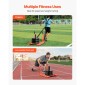 VEVOR Weight Sled, Steel Power Sled, Fitness Strength Training Sleds for Athletic Exercise Improvement Speed, Workout Fitness Equipment with Handle, Συμβατό με πλάκες βάρους 25/51 mm, Πορτοκαλί
