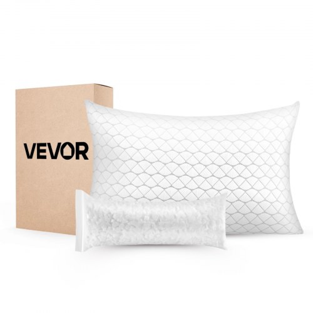 Μαξιλάρι κρεβατιού VEVOR για ύπνο, Queen Size Luxury Quality Μαξιλάρι ξενοδοχείου με Memory Foam Γέμισμα, Υποστηρικτικό & Ρυθμιζόμενο, Περιλαμβάνει Μαξιλαροθήκη από Φυσική Ίνα, Κλινοσκεπάσματα για την πλάτη, το στομάχι και τα πλαϊνά κρεβάτια