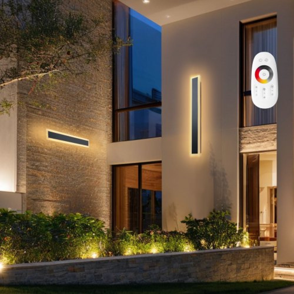 VEVOR Outdoor Wall Lights, 2 Pack, 600 mm Long Strip Modern Exterior Wall Sconce Light Fixtures, 2700K-6000K, IP65 Waterproof Anti-Rust, Dimmable Outside Wall Mount Lighting, for House Porch Garage