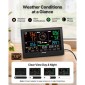 VEVOR 7-σε-1 μετεωρολογικός σταθμός Wi-Fi με APP, οθόνη VA 190,5 mm, Ασύρματος ηλιακός αισθητήρας εξωτερικού χώρου, μετρητής βροχής, εσωτερικός εξωτερικός χώρος για πρόγνωση καιρού, ταχύτητα ανέμου, θερμοκρασία, υγρασία, βροχόπτωση