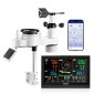 VEVOR 7-σε-1 μετεωρολογικός σταθμός Wi-Fi με APP, οθόνη VA 190,5 mm, Ασύρματος ηλιακός αισθητήρας εξωτερικού χώρου, μετρητής βροχής, εσωτερικός εξωτερικός χώρος για πρόγνωση καιρού, ταχύτητα ανέμου, θερμοκρασία, υγρασία, βροχόπτωση