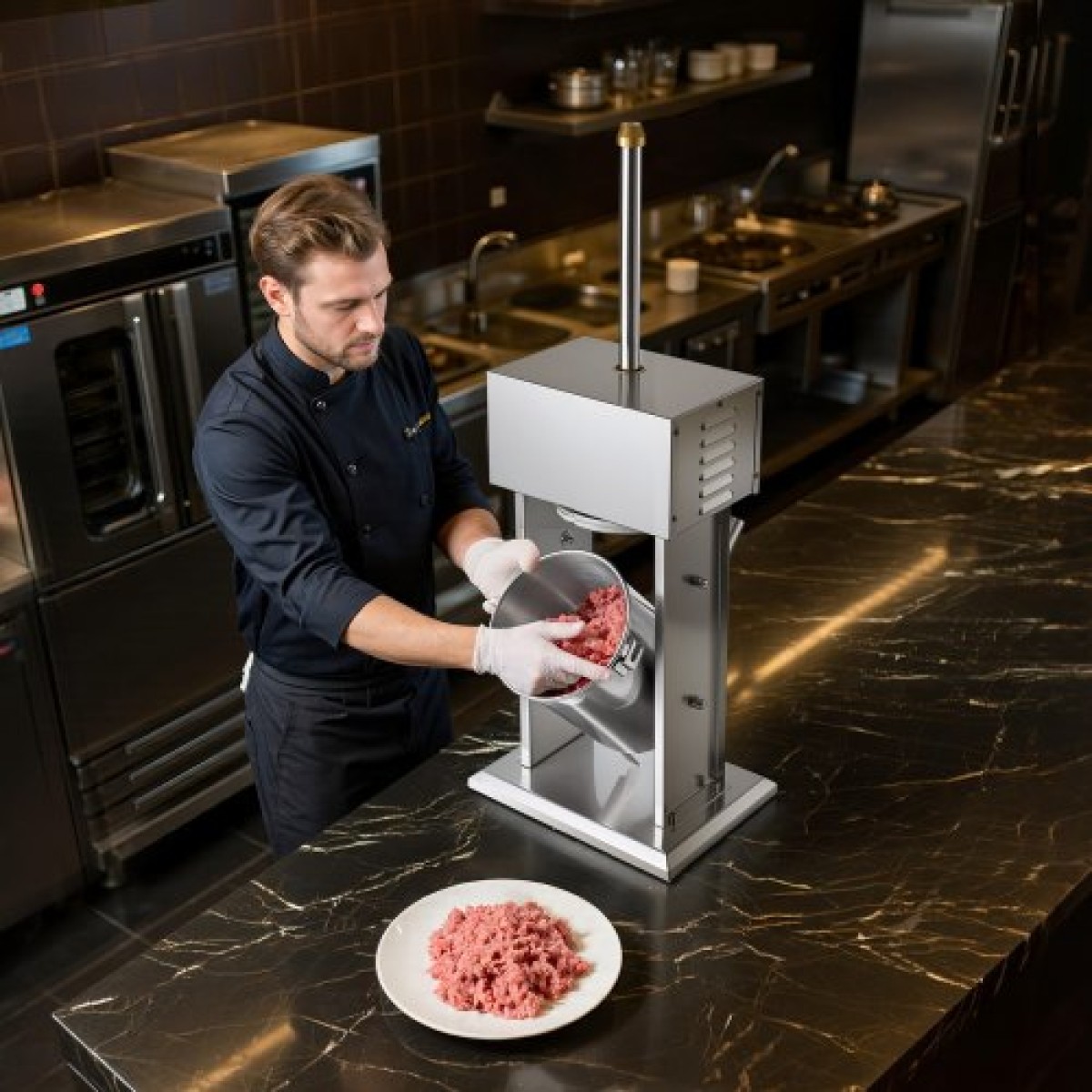 VEVOR Electric Sausage Stuffer, 22 LBS / 10 L Vertical Meat Stuffer, Stepless Speed ​​Control and Foot Pedal, Inox Heavy Duty Γεμιστικό Λουκάνικου με 4 Σωλήνες Γέμισης, για Εμπορική & οικιακή χρήση