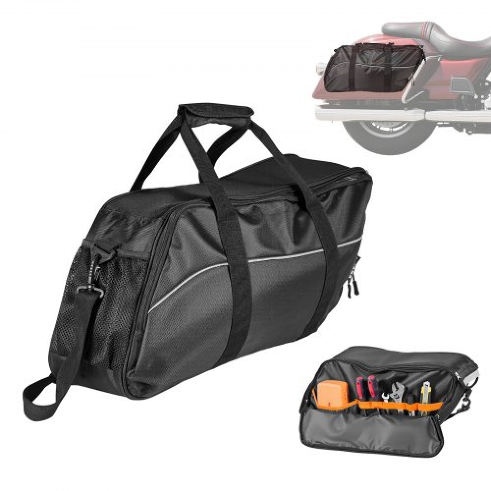 VEVOR Motorcycle Saddlebag Liner Bag, 18 L Insert Storage Travel Bag Bagage Organizer, Συμβατό με Harley Davidson 1993-2022 Touring Road/Street Glide/Electra Glide/Road King Saddlebag, μαύρο