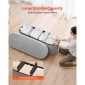 VEVOR Oval Storage Ottoman Πάγκος, Πτυσσόμενο Teddy Fleece Τέλος πάγκου κρεβατιού, Πτυσσόμενο κρεβάτι με επένδυση Ottoman στήθος με μεγάλο αποθηκευτικό χώρο, υποστηρίζει 660 lbs, για σαλόνι, υπνοδωμάτιο, είσοδος, γκρι