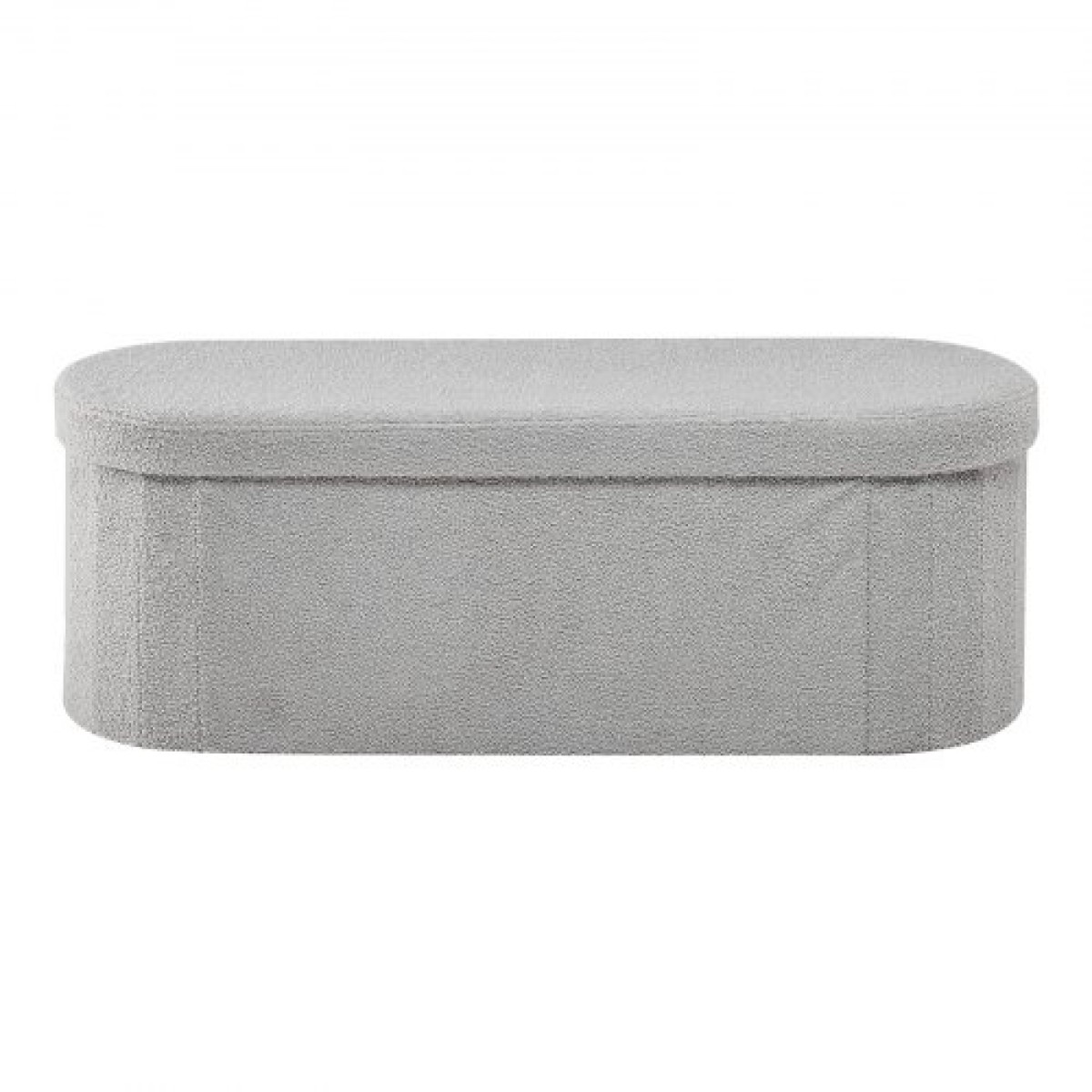 VEVOR Oval Storage Ottoman Πάγκος, Πτυσσόμενο Teddy Fleece Τέλος πάγκου κρεβατιού, Πτυσσόμενο κρεβάτι με επένδυση Ottoman στήθος με μεγάλο αποθηκευτικό χώρο, υποστηρίζει 660 lbs, για σαλόνι, υπνοδωμάτιο, είσοδος, γκρι