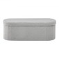 VEVOR Oval Storage Ottoman Πάγκος, Πτυσσόμενο Teddy Fleece Τέλος πάγκου κρεβατιού, Πτυσσόμενο κρεβάτι με επένδυση Ottoman στήθος με μεγάλο αποθηκευτικό χώρο, υποστηρίζει 660 lbs, για σαλόνι, υπνοδωμάτιο, είσοδος, γκρι