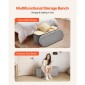 VEVOR Oval Storage Ottoman Πάγκος, Πτυσσόμενο Teddy Fleece Τέλος πάγκου κρεβατιού, Πτυσσόμενο κρεβάτι με επένδυση Ottoman στήθος με μεγάλο αποθηκευτικό χώρο, υποστηρίζει 660 lbs, για σαλόνι, υπνοδωμάτιο, είσοδος, γκρι